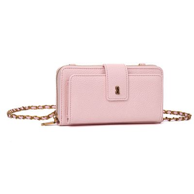 Bolsa Carteira Floater Rosa Alça Corrente Transversal