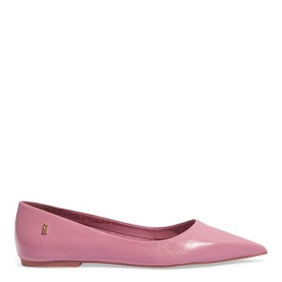 Sapatilha Bico Fino Couro Nobre Soft New Rosa Cotton