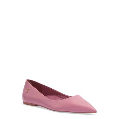 Sapatilha Bico Fino Couro Nobre Soft New Rosa Cotton