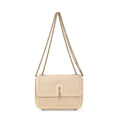 Bolsa Tramado Bege Alça De Ombro