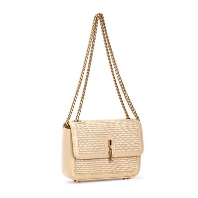 Bolsa Tramado Bege Alça De Ombro