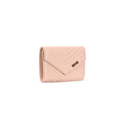 Bolsa Carteira Envelope Soft Bege Rosado Alça Corrente