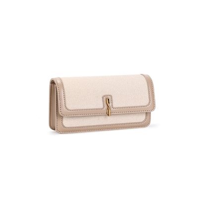 Bolsa Pequena Canvas Bege Transversal
