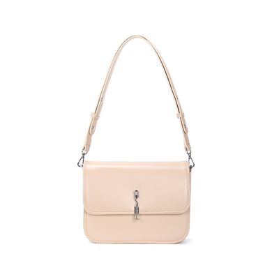 Bolsa Baguete Soft Bege Alça De Ombro