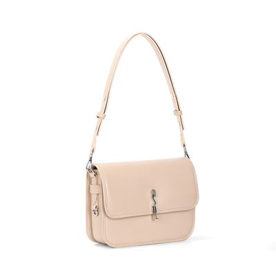 Bolsa Baguete Soft Bege Alça De Ombro