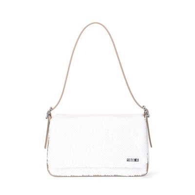 Bolsa Baguete Paête Branca Alça De Ombro