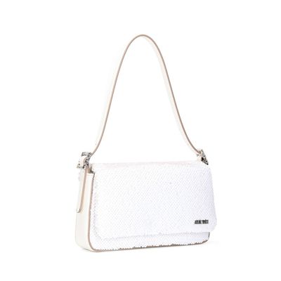 Bolsa Baguete Paête Branca Alça De Ombro