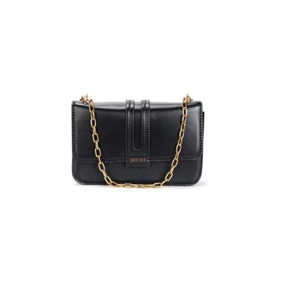 Bolsa Soft Preta Alça Corrente De Ombro