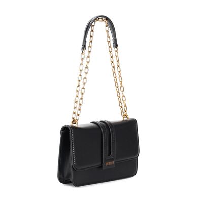 Bolsa Soft Preta Alça Corrente De Ombro