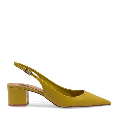 Scarpin Bico Fino Couro Confort Verde