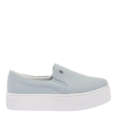 Tênis Slip On Flatform Lona Deserto Azul