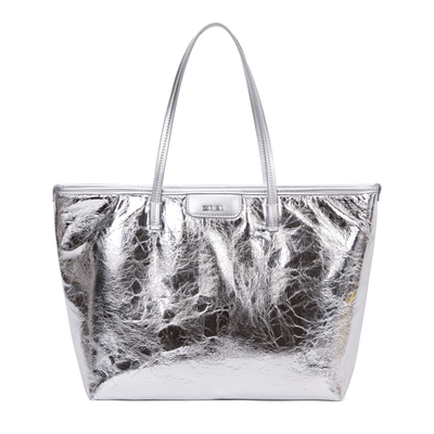 Bolsa Shopper Prata Metalizado Crinkle