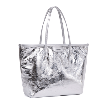 Bolsa Shopper Prata Metalizado Crinkle