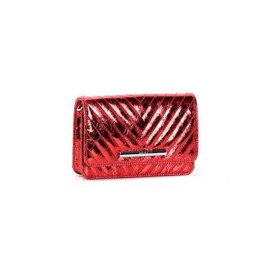 Bolsa Metalizada Vermelho Alça Transversal