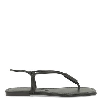 Rasteira Floater Lux Preta Bico Quadrado