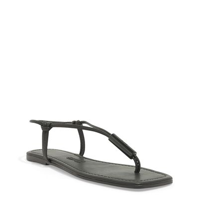 Rasteira Floater Lux Preta Bico Quadrado