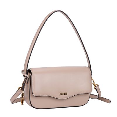 Bolsa Baguete Bege Soft Alça Transversal