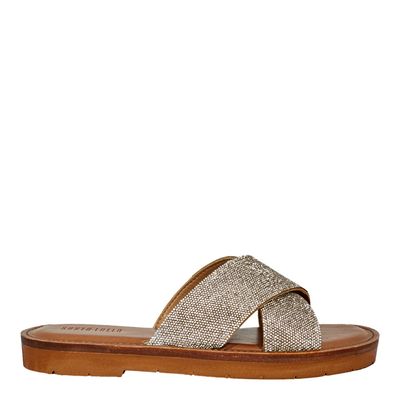 Rasteira Shiny Manta Cristal Prata