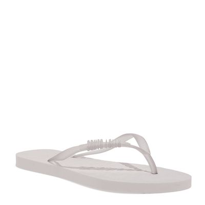 Chinelo Flip Flop Borracha Branco Bico Redondo