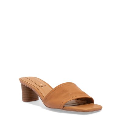 Mule Couro Nobre Soft Marrom Salto Bloco