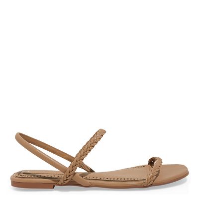 Rasteira Tiras Trançada Napa Soft Bege