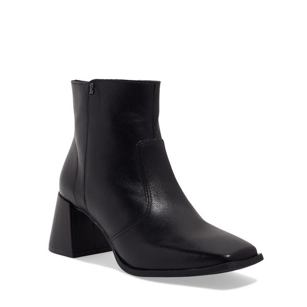 Bota Couro Nobre Soft Preto Cano Curto Salto Grosso
