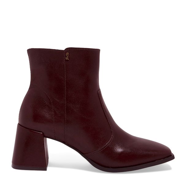 Bota Couro Nobre Soft Marrom Dark Cano Curto Salto Grosso