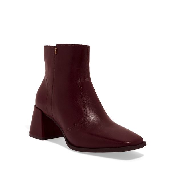 Bota Couro Nobre Soft Marrom Dark Cano Curto Salto Grosso