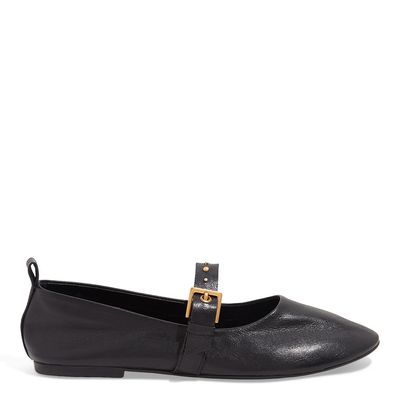 Sapatilha Couro Nobre Soft Preto Bico Redondo