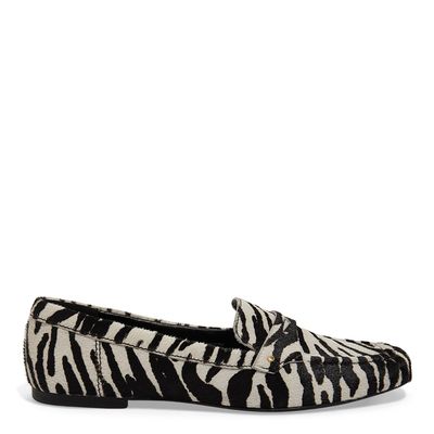 Mocassim Couro Estampa Animal Print Zebra