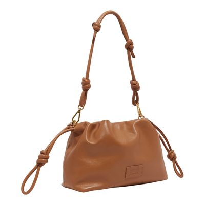 Bolsa Couro Soft Marrom Safari Alça De Ombro