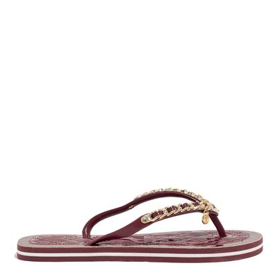 Chinelo Flip Flop Verniz Anzeli Vermelho Marsala
