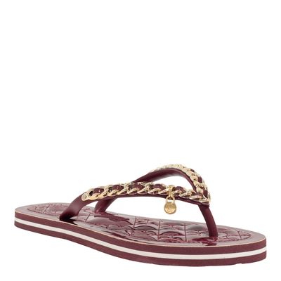 Chinelo Flip Flop Verniz Anzeli Vermelho Marsala