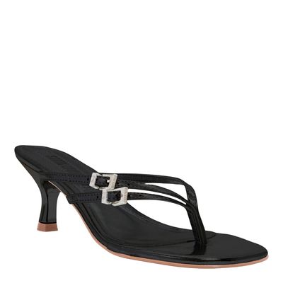Mule Crinkle Preto Salto Médio