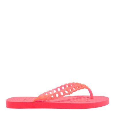 Chinelo Flip Flop Borracha Rosa Pink Tira Corrente