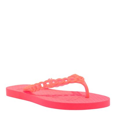Chinelo Flip Flop Borracha Rosa Pink Tira Corrente