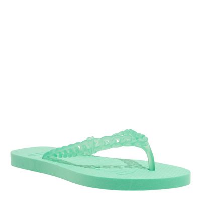 Chinelo Flip Flop Borracha Verde Mint Tira Corrente