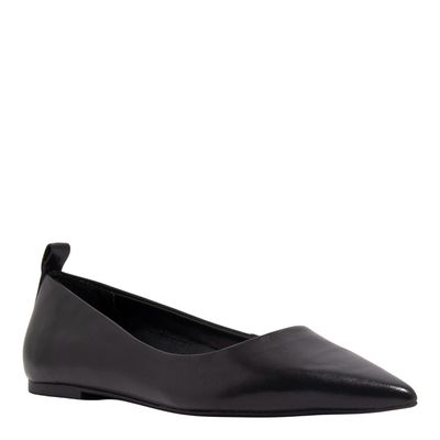 Sapatilha Couro Nobre Soft Preto Bico Fino