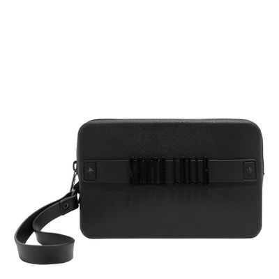 Clutch Borracha Pequena Alça De Mão Preta