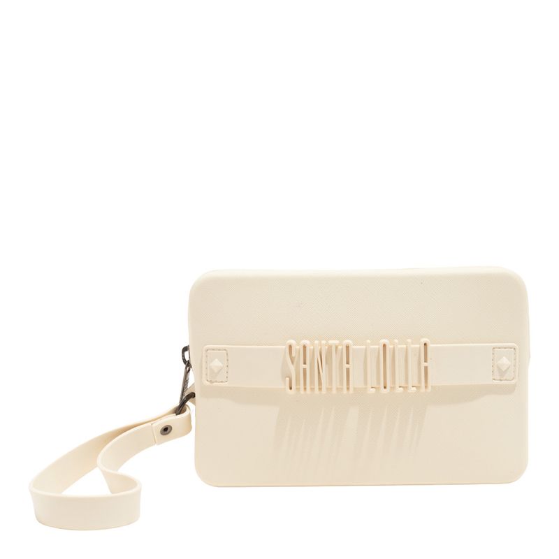 Clutch Borracha Pequena Alça De Mão Off White - Santa Lolla Clutch Borracha Pequena Alça De Mão Off White - Santa Lolla