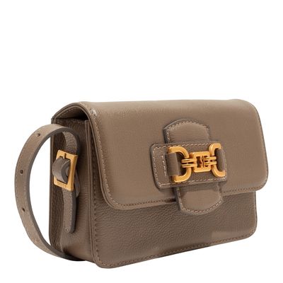 Bolsa Média Marrom Couro Floater Transversal Bridão