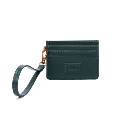 Porta Cartão Soft Verde Pavão Alça De Mão