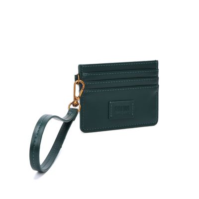 Porta Cartão Soft Verde Pavão Alça De Mão
