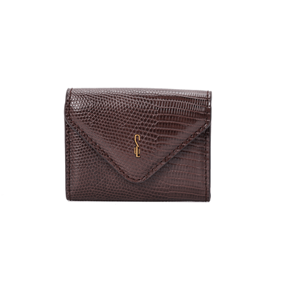 Porta Cartão Envelope Lizard Marrom Dark Cocoa