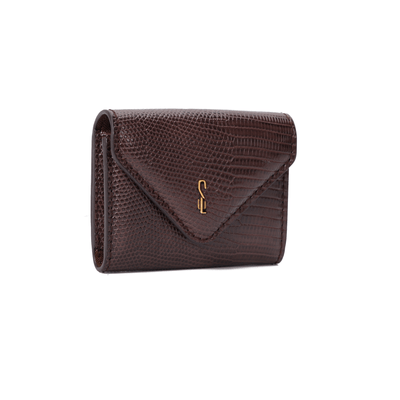 Porta Cartão Envelope Lizard Marrom Dark Cocoa