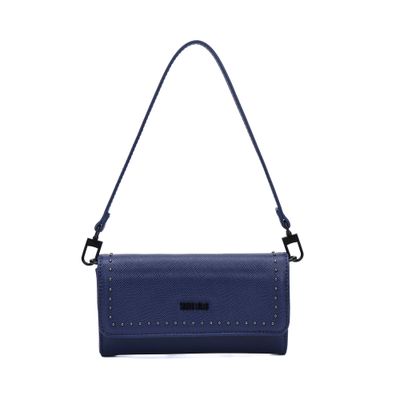 Bolsa Carteira Pequena Risco Azul Escuro Alça De Ombro