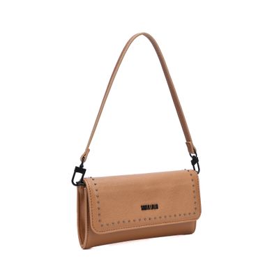 Bolsa Carteira Pequena Risco Caramelo Alça De Ombro