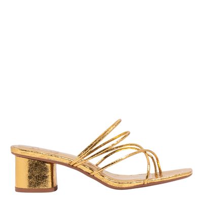 Mule Crinkle Galaxy Dourado  Salto Grosso
