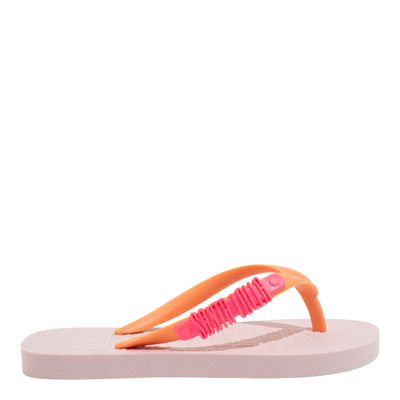 Chinelo Flip Flop Infantil Borracha Rosa E Laranja