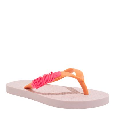 Chinelo Flip Flop Infantil Borracha Rosa E Laranja